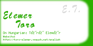 elemer toro business card